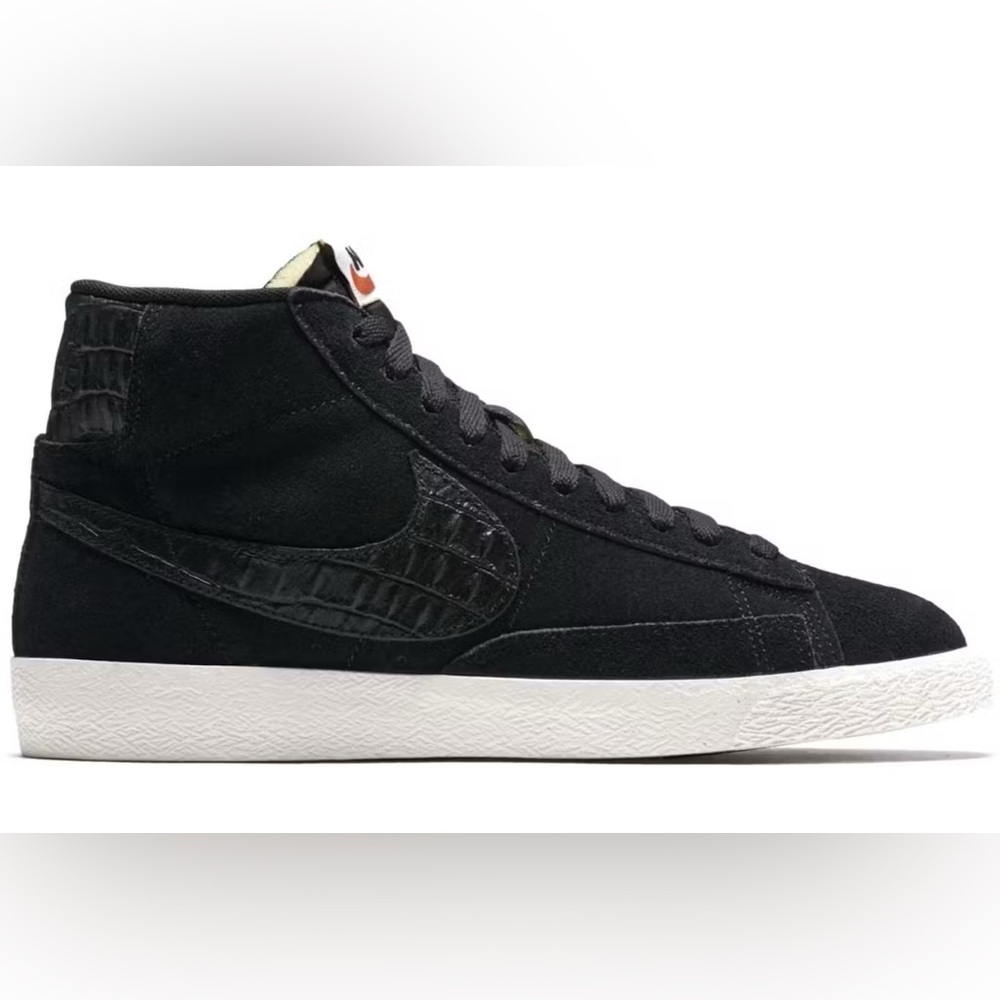 Nike Blazer Mid Prm Vntg 638261-014 Breather Cut Sneakers Black